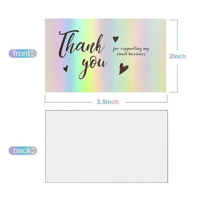 30pcs Thank You Card For Supporting Business Package Decoration "Gorgeous Thanks" Business Card Laser card Handmade With Love