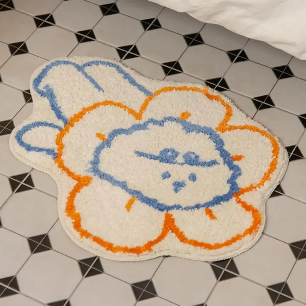 Soft Cartoon Imitation‑Cashmere Floor Mat for Bedroom, Bathroom & Home Décor