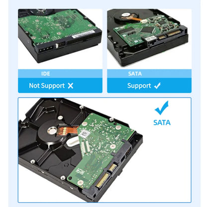 3.5 inch HDD Case USB 3.0 to SATA External Hard Drive Reader Support 10TB Hard Drive Enclosure High Speed Adapter for PC Lapop