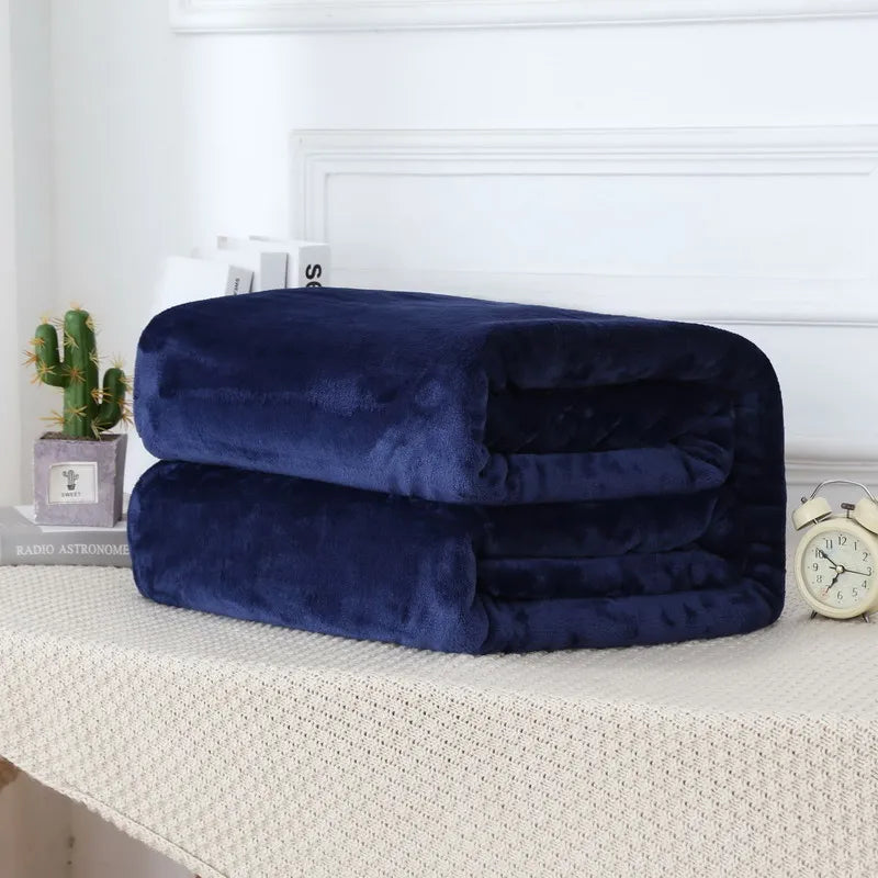 Fluffy Cloud Mink Fur Blanket Flannel Plush Comfortable Thickened and Warm Soft Sofa Throw Blanket  For Air-Conditioned Room