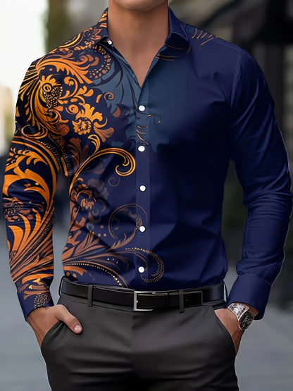 Men’s Casual Long Sleeve Button‑Up