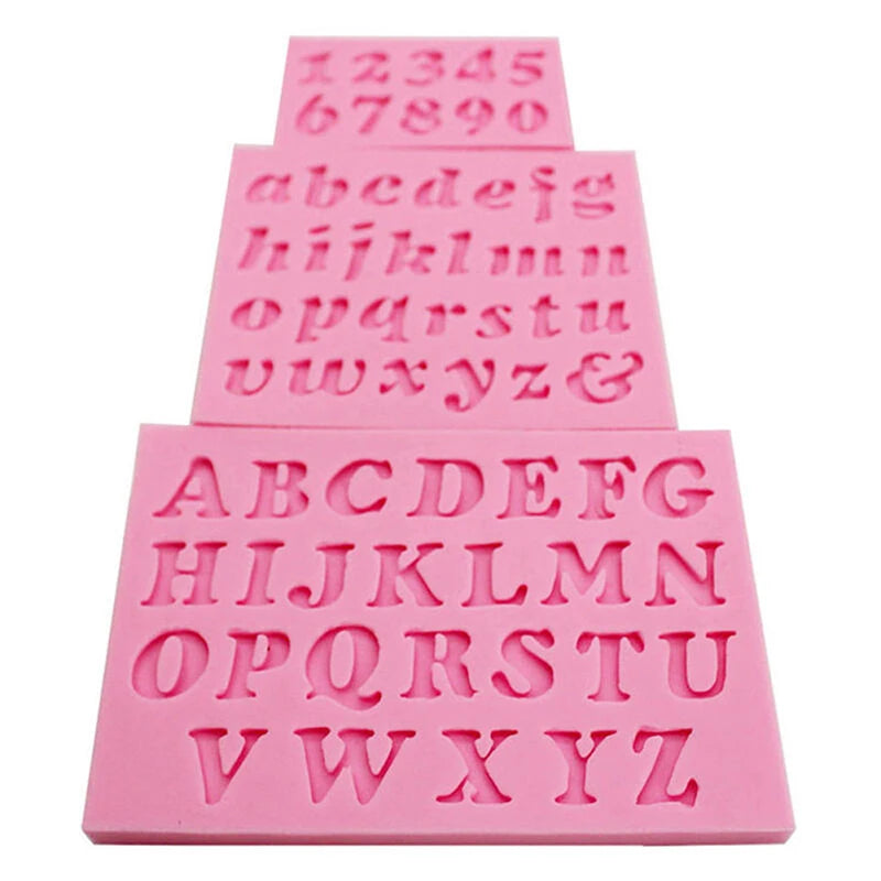 3pcs/set Number Letter Shape Silicone Mold Cake Decoration 3D Food Grade Soap Chocolate Moulds