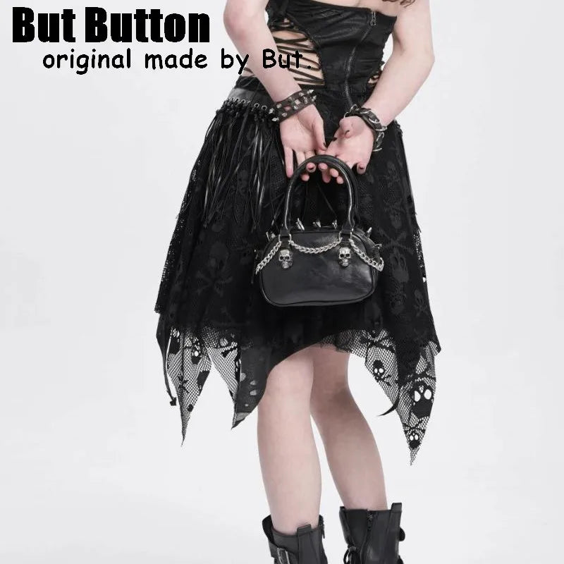Gothic Lolita Hedgehog & Bunny Handbag – Steampunk One‑Shoulder Harajuku Spike Skeleton Tote