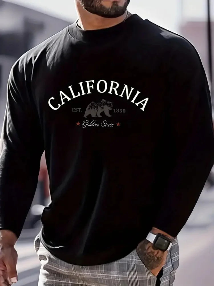 Fashion Trend Men's Crew-neck Long Sleeves Cross 3D Printed Men's Casual Pullover T-shirt Casual All-match Men's Top S-5XL