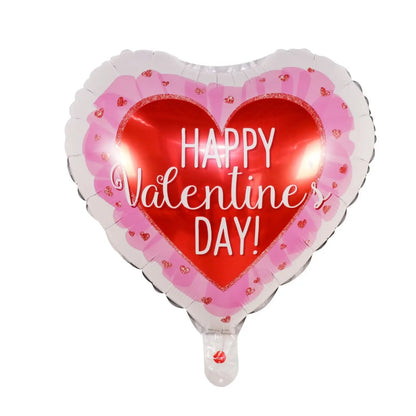 50‑Pack 18" Valentine’s Day Heart Foil Balloons – “I Love You” Helium Wedding & Romantic Party Decorations