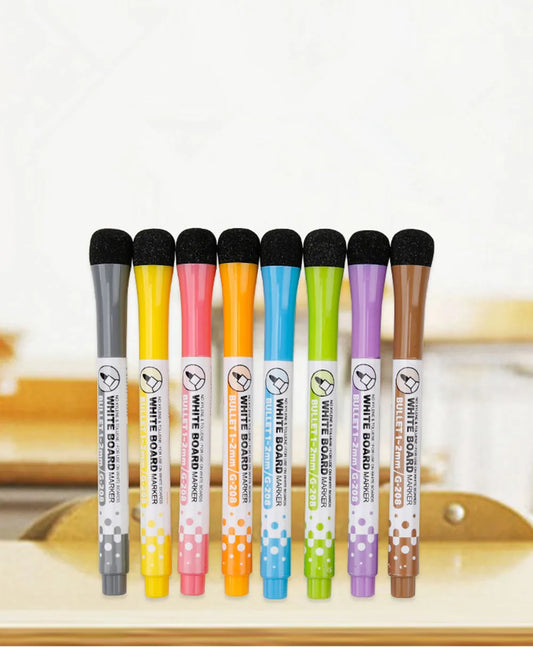 8Pcs Magnetic Erasable Whiteboard Marker Colors Set