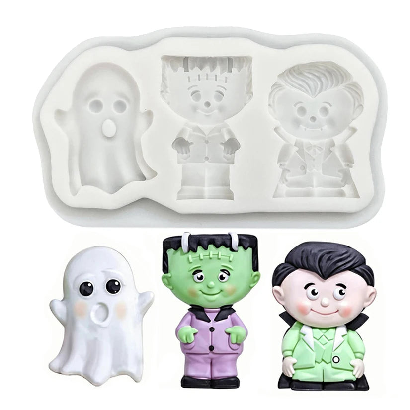 Halloween Frankenstein Spirits Silicone Sugarcraft Mold Resin Tools Cupcake Baking Mould Fondant Cake Decorating Tools