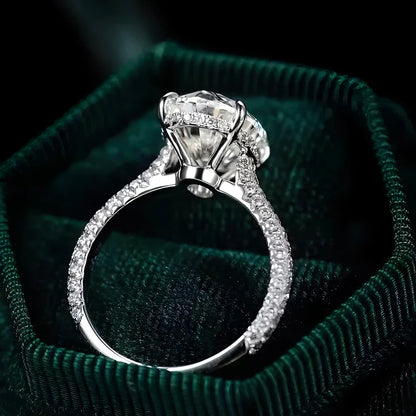 Moissanite Ring 925 Sterling Silver Diamond Eternity Band Engagement Wedding Rings for Women Luxury Quality Jewelry