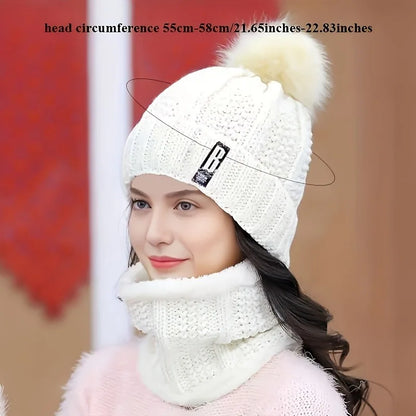 2PCS winter warm knit hat and Scarf Set