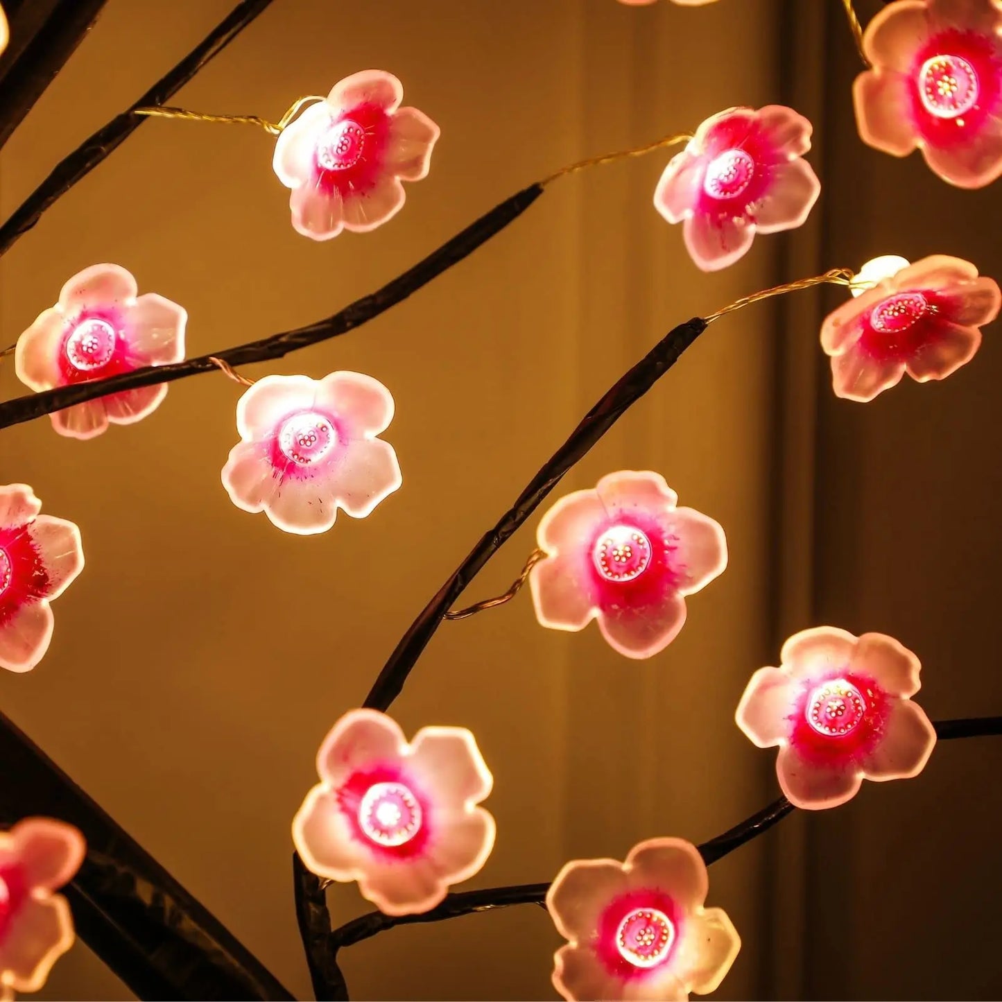 Cherry Blossom LED Table Tree Lamp – USB/Battery Touch‑Switch Bonsai‑Style Night Light Decoration