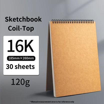 Borrence Spiral Sketchbook – Thick 160 GSM Paper in A3/A4/A5/8K/16K Sizes for Drawing, Watercolor & Art School Use
