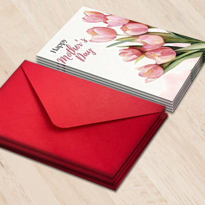 Mother’s Day Floral Greeting Card – Romantic Bouquet Thank‑You Card with Envelope
