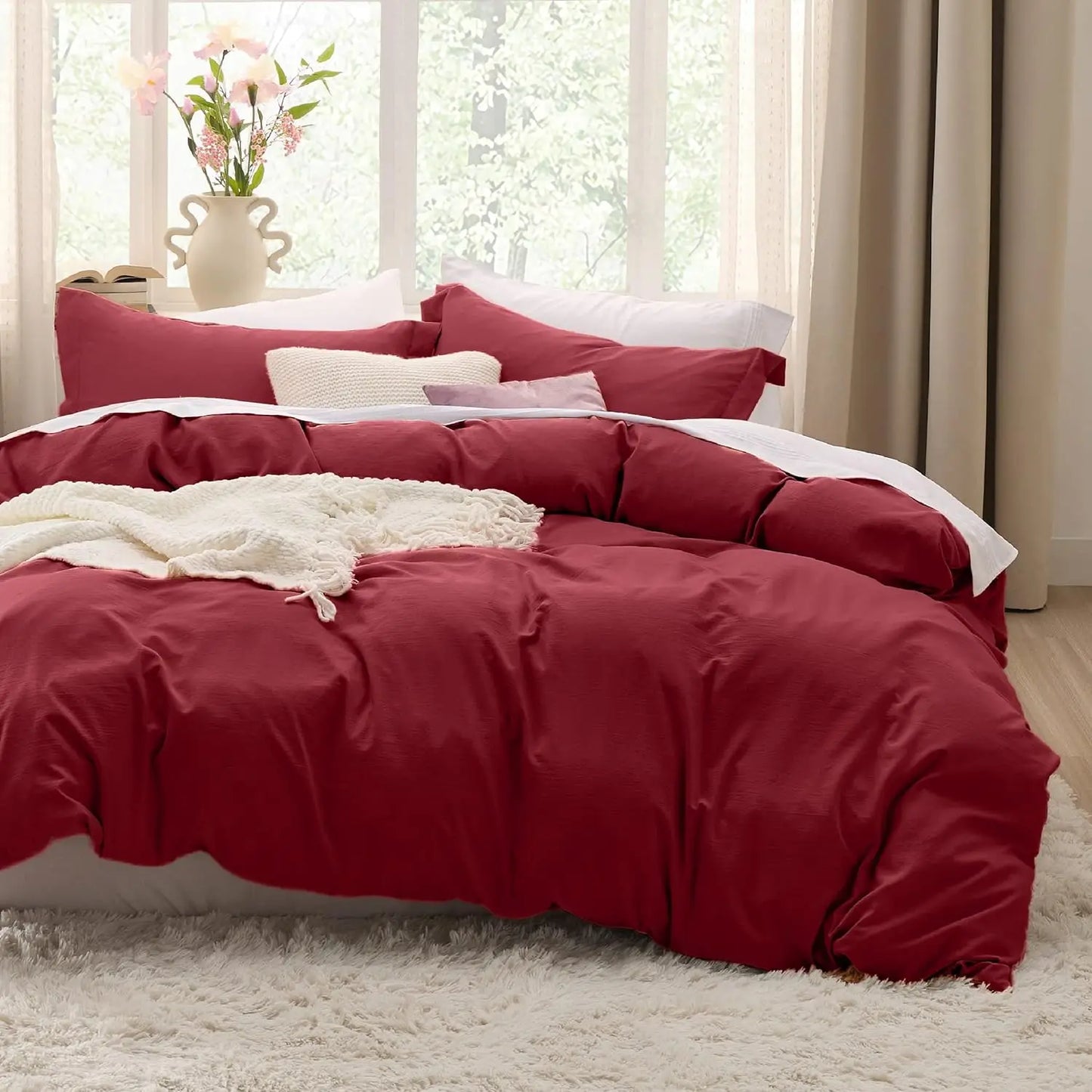 Bedsure King Size Duvet Cover Set: Prewashed, Soft and Cozy, 3 Pieces, 104x90 Inches with Zipper Closure