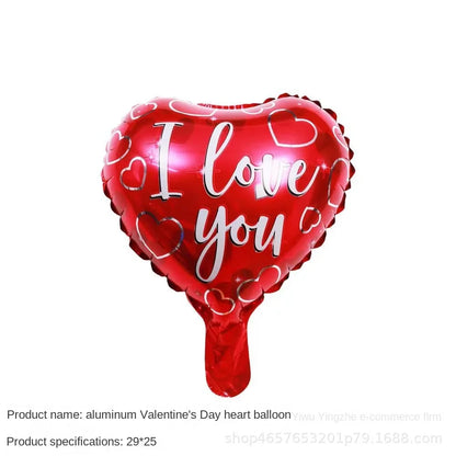 New 10 Inch Round Love Shape English Aluminum Film Balloon New Year's Birthday Valentine's Day Party Wedding Room Decoration