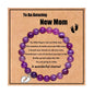 Women Bracelet New Mom Gifts Natural Stone Beaded Bracelet For Pregnant Women 1st Time Mothers Day Mom Mommy to Be Bracelet Gift