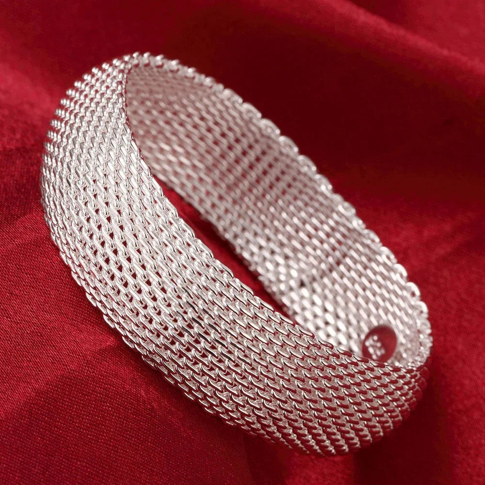 Trendy 925 Sterling Silver Bangles Bracelet Charms