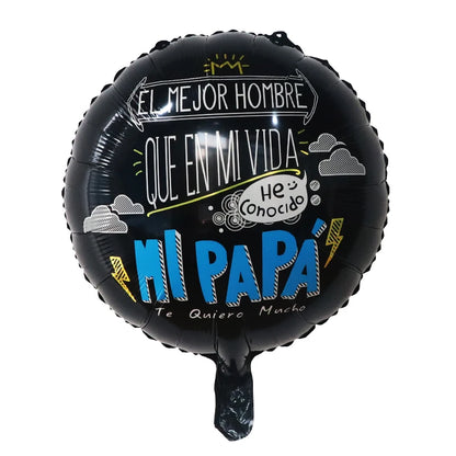 10pcs 18Inch Spanish English Happy Father's Day Foil Helium Balloon Feliz Dia Super Papa Air Globos Party Decoration Gift Baloes