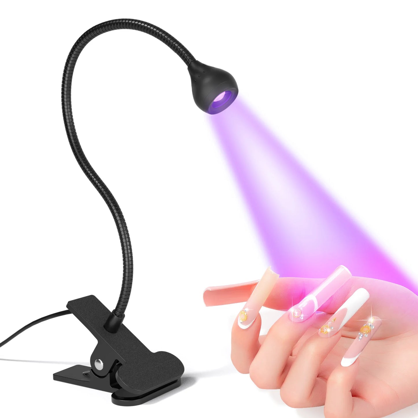 UV Nail Dryer Light lamp 395nm Wavelength Clip-on Desk Mini USB