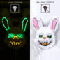 LED Glowing Cosplay Bloody Rabbit Mask Halloween Scary Killer Bloody Bunny Bear Headgear Carnival Masquerade Horror Costume Prop