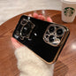Lucky Cat Folding Stand Silicone Phone Case for iPhone 16 15 14 Pro Max 13 12  Plus XR  Max 11 Luxury Plating Case