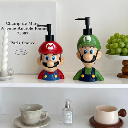 Super Mario Press Bottle – Refillable Shower Gel & Hand Soap Dispenser, Cute Bathroom Gift