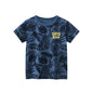 OLEKID 2025 Summer Stripe Children Boys T-shirts Printed Letter 2-8 Years Kids Little Boy Tops Short Sleeve Toddler Tees Clothes