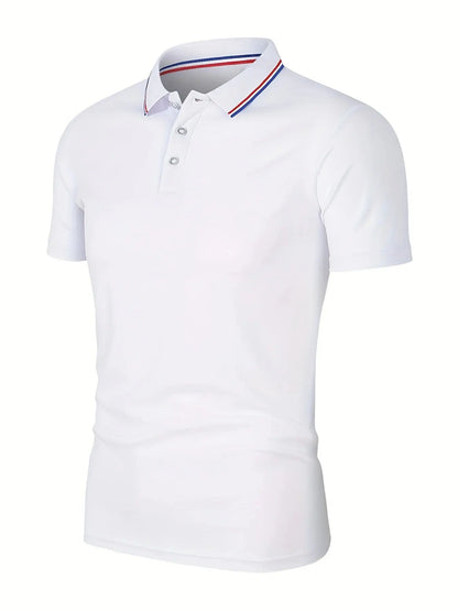 Men's Casual Breathable Solid Color High Quality Short Sleeve Polo Shirt