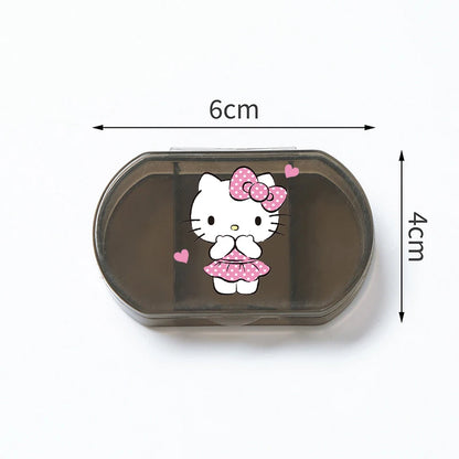 Cartoon Hello Kitty My Melody Plastic Pill Box Mini Tablet Case Anime Kawaii Portable Travel Medicines Storage Case Container