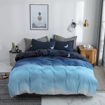 2/3piece Cartoon Animal Starry Sky Print Bedding Set, A Duvet Cover and A Pair of Pillowcases (no Padding), Suitable for Bedroom