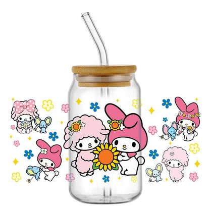 Miniso New Hello Kitty Theme 16oz Libbey Glass 3D Wrapping for cup, mugs, ect.