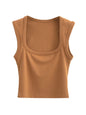 Deep Square Collar Crop Top