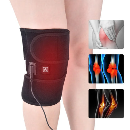 Electric Knee Heating Pad USB Thermal Therapy Heated Knee Brace Support for Arthritis Joint Pain Relief Old Cold Leg Knee Warmer