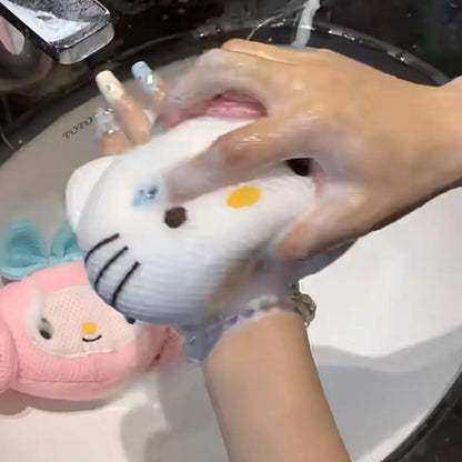 Hello Kitty Cute Bath Ball Flower Scrub Bath Back Foam Bathing Supplies Anime Kawaii Wash Body Hand Accessories Soft Gifts