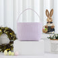 Seersucker Easter Basket Halloween Stripped Bucket Kids Boys Girls Egg Hunt Carrying Gift Tote Bag Toys Party Decoration