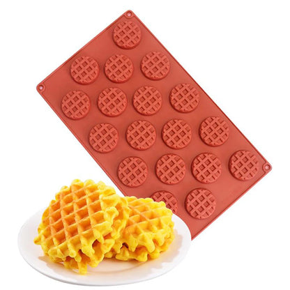 DIY Round Waffle Silicone Mold – Food‑Grade Chocolate, Candle & Baking Tool