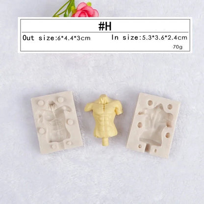 3D Doll Body Silicone Mold Fondant Chocolate Cake Decorating Tool DIY Clay Soft Pottery Doll Human Body Hand and Feet Mold