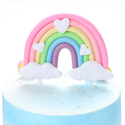 Smiling Face Cloud Rainbow Cake Topper Birthday Cake Baby Shower Kids Christening Birthday Party Wedding Cake Topper Decoratings