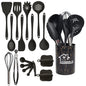 Pink 18Pcs Food Grade Silicone Kitchen Cookware Utensils Set