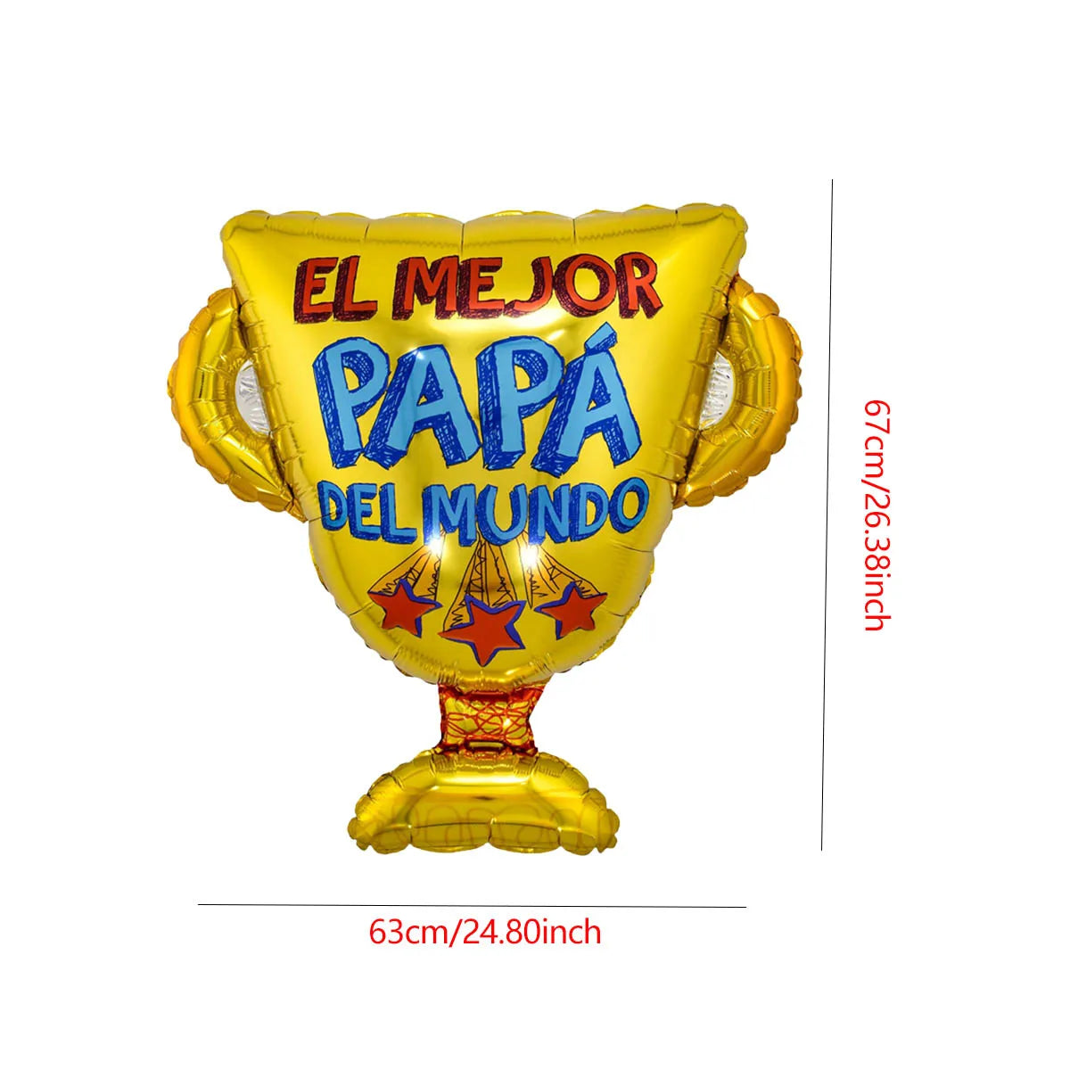 1pc Large Best Dad Trophy Foil Balloons Spanish Father's Day Trophy Balloon Father's Day Party Decorations Dad Gifts