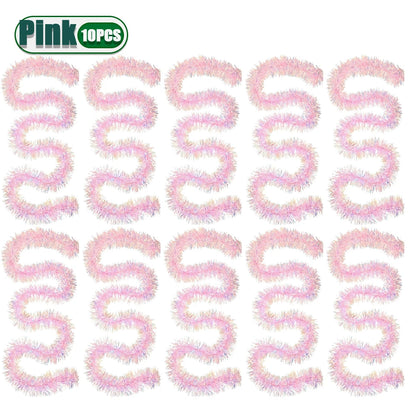 78.7inch Pink Tinsel Garland Shiny Metallic Glitter Party Decoration for Christmas Valentine Wedding Birthday Holiday Home Decor