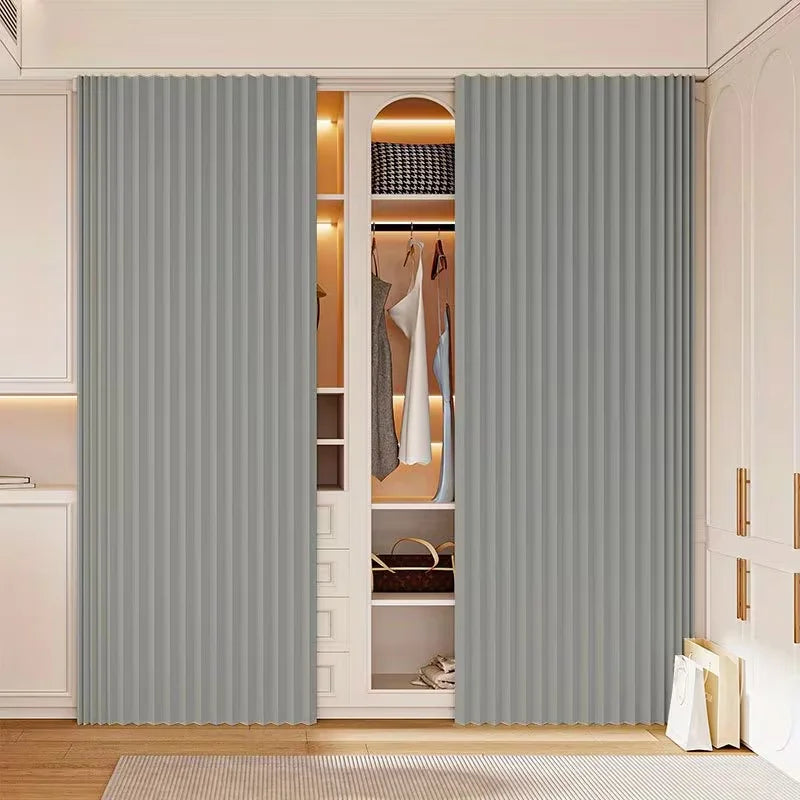Super‑Thick Foldable Door Curtain – Hole‑Free Design with Invisible Storage & Hanging Hooks