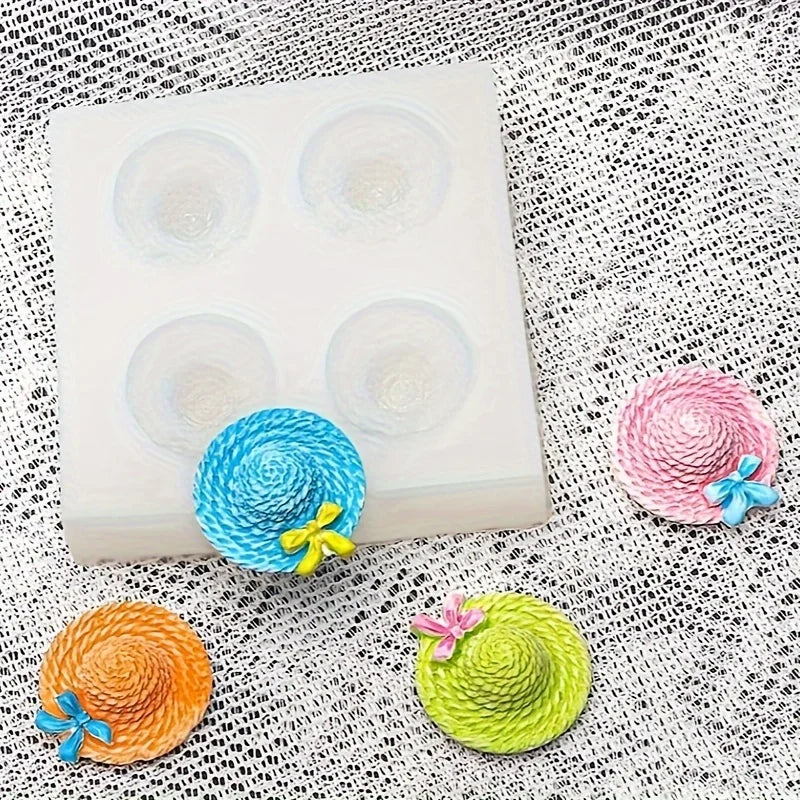 1 piece, four straw hat cake silicone mold chocolate baking tool biscuit jelly pudding baking tool