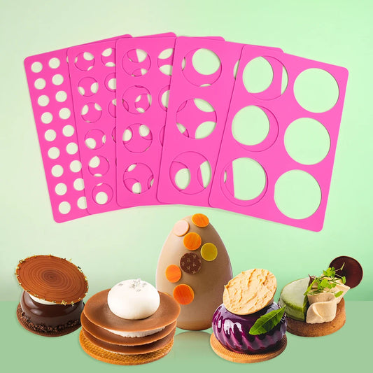 Round Silicone Chablon Mold – Cheese, Chocolate & Cookie Stencil Mat for Cake Decorating