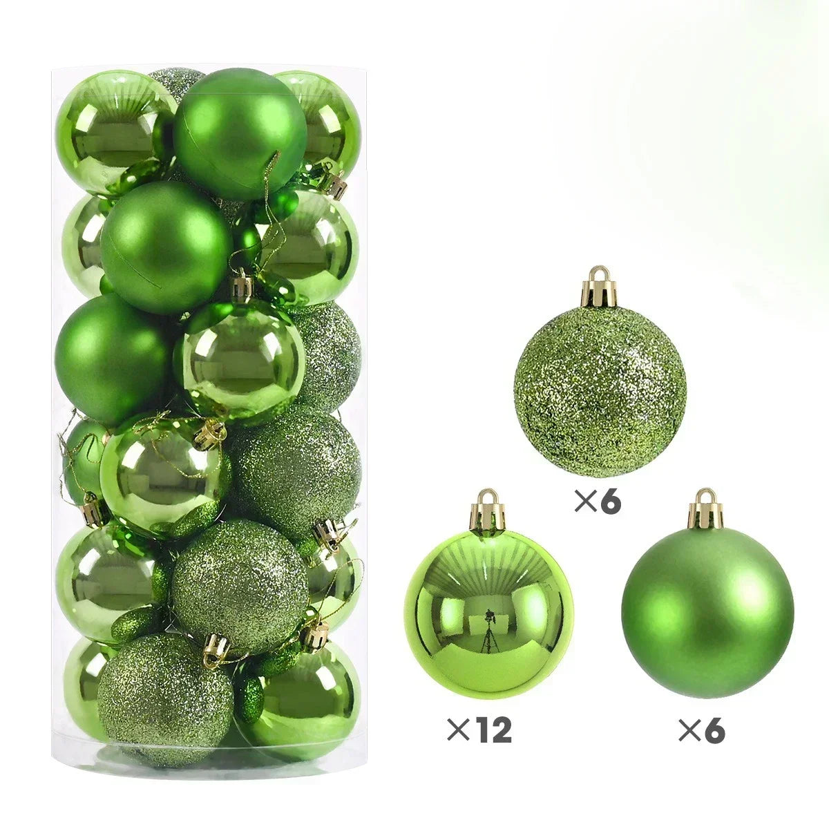 24Pcs 3/4/6CM Christmas Balls Big Ball Christmas Tree Pendant Ornaments for Party Decor 2025 New Year Navidad Gifts Accessory