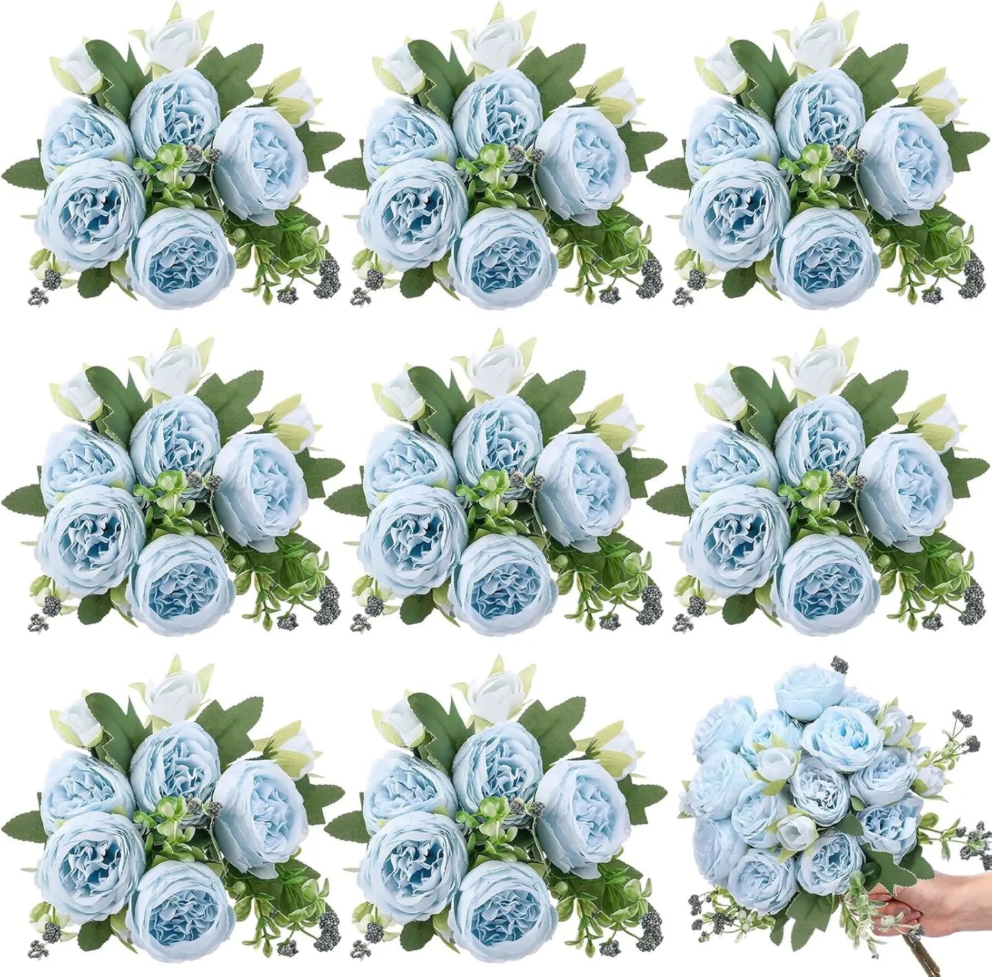 4-20 Bundles Artificial Peonies Flower Boho Faux Flower Artificial Centerpiece Spring Bouquet Floral Wedding Decoration for Vase