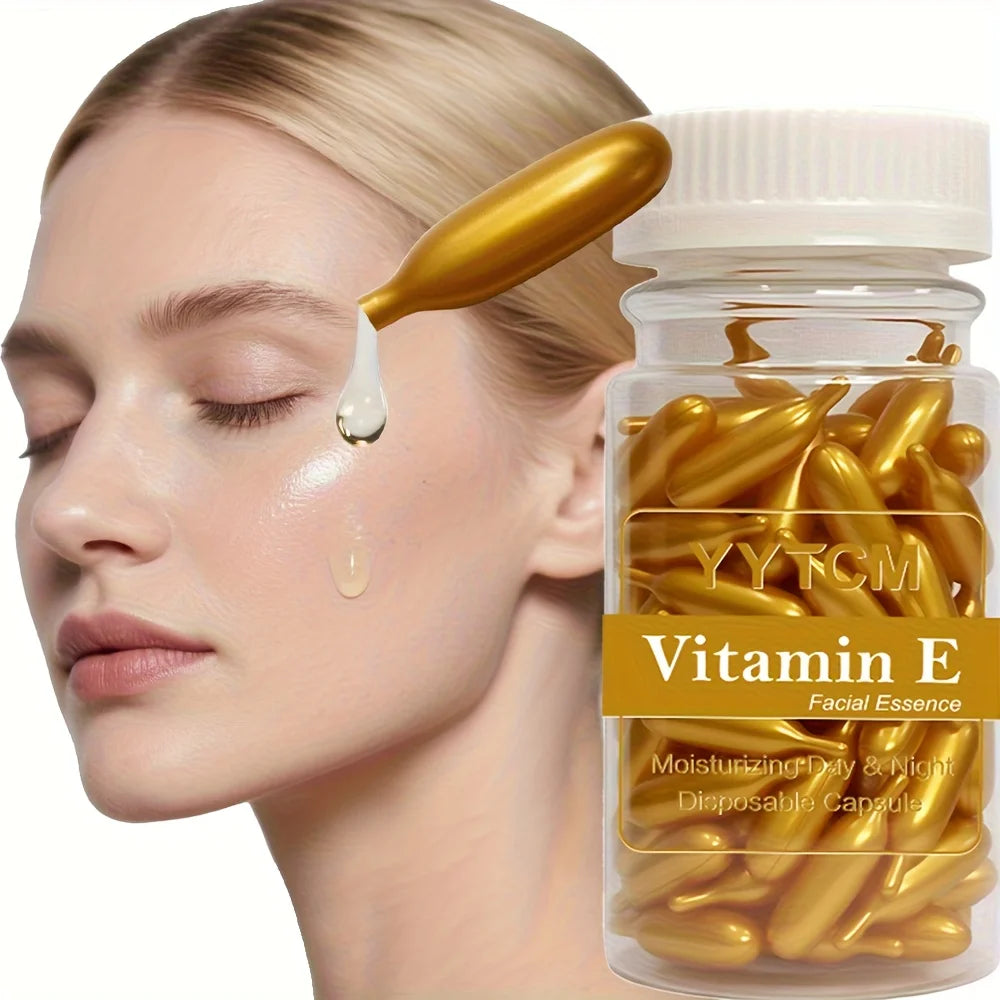 Vitamin E Serum Capsules – Single‑Use Hydrating & Moisturizing Facial Essence (90 Capsules)