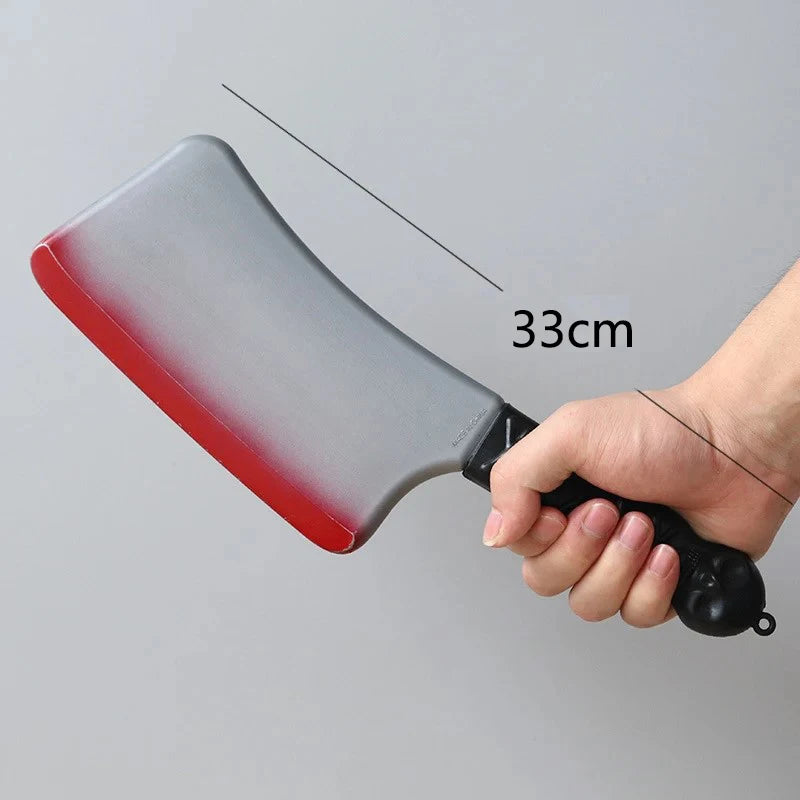 Halloween Bloody Knife DIY Party Decoration Sharp Plastic Toy Simulation Kitchen Knife Tricky Props Curved Knife Halloween Props