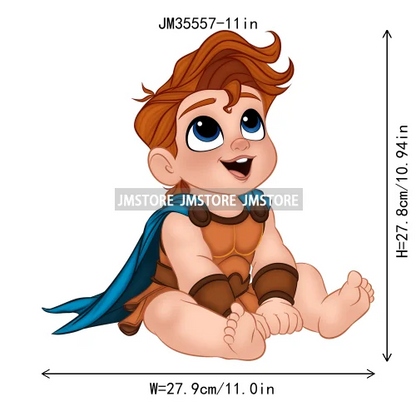 Love Cute Cartoon Little Baby Princess Girls Character Iron on DTF Transfers Washable Stickers Ready to Press for Clothes Bags