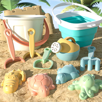 Summer Beach Set Toys For Kids Digging Sand Plastic Bucket Watering Bottle Shovels Children Beach Water Game Toys Tools