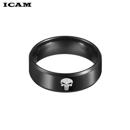ICAM Stainless Steel Men Rings Skull Devil Punk Rock Hip Hop Jewelry Creativity Gift For Biker Male Boyfriend